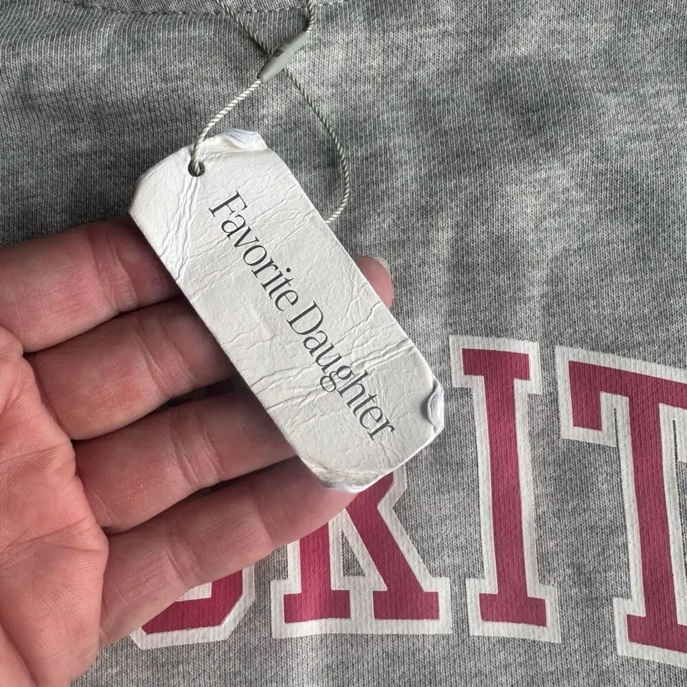 Favorite Daughter Collegiate Cotton Graphic Sweatshirt Size M Gray - Picture 7 of 8